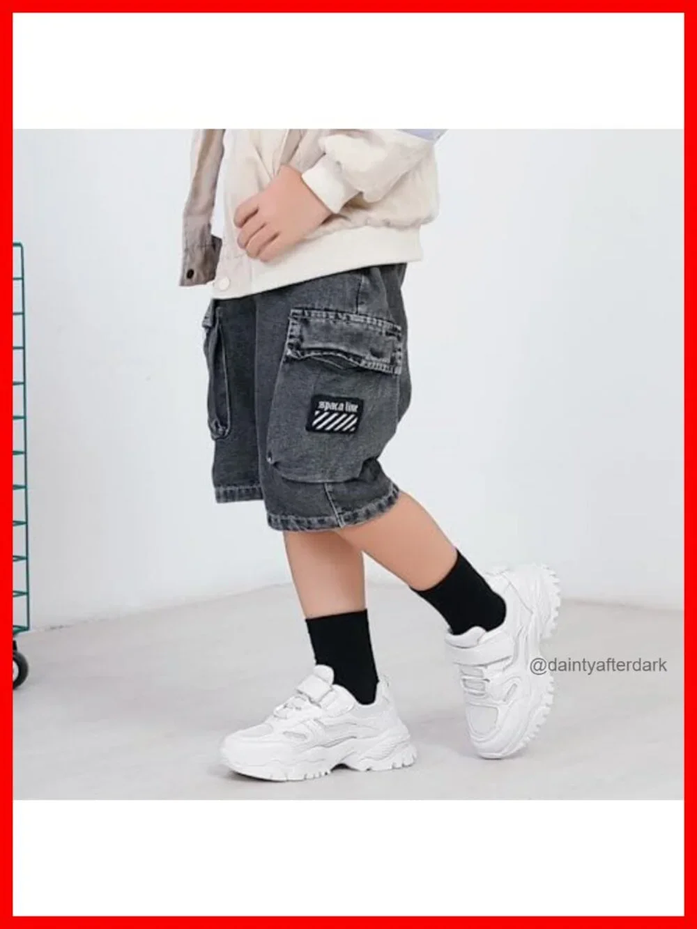 Kids Leather Lightweight Breathable Knit Athletic Running Sneakers Hook Loop